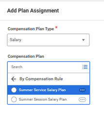 Screenshot from Workday showing the unique fields needed for setting up a Summer Session or Summer Service position.